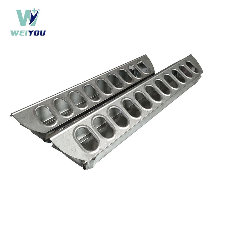 Galvanized long feeder trough with holes